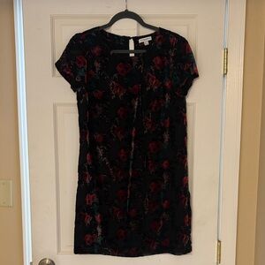 Carolina Belle Black, Red, and Green Floral Mini Dress